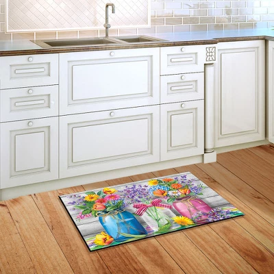 Spring Floral Jars Rustic Doormat Indoor Outdoor 30" X 18" Briarwood Lane 3 Spring Floral Jars Rustic Doormat Indoor Outdoor 30" X 18" Briarwood Lane - Image 3