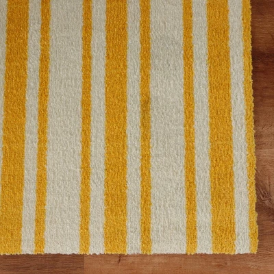 2'x3' ColorStar Timeless Stripe Door Mat Yellow - Bungalow Flooring 3 2'x3' ColorStar Timeless Stripe Door Mat Yellow - Bungalow Flooring - Image 3