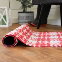 2'x3' ColorStar Hook Knit Door Mat Red - Bungalow Flooring -Rug Sales Store GUEST 08ec37bf aebb 4271 8ee5 ce736643e3dd