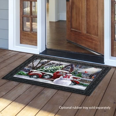 Briarwood Lane Snowfall Snowman Winter Doormat Red Pickup Truck 3 2 Briarwood Lane Snowfall Snowman Winter Doormat Red Pickup Truck 3 - Image 2