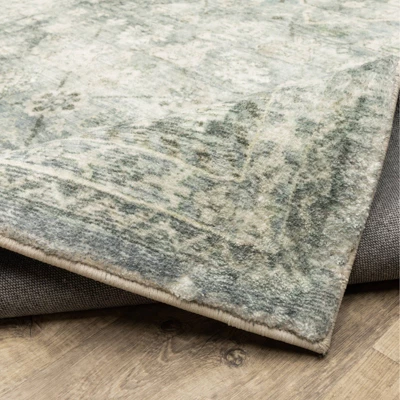 Salina Distressed Traditional Area Rug Blue/Ivory - Captiv8e Designs 8 Salina Distressed Traditional Area Rug Blue/Ivory - Captiv8e Designs - Image 8