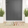Colour Poems Bold Curvature Stripes I Looped Vinyl Welcome Mat - Society6