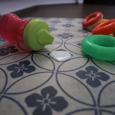 FlorArt Palisades Low Profile Easy Clean Kitchen Mat Blue/Cream - Bungalow Flooring 3 FlorArt Palisades Low Profile Easy Clean Kitchen Mat Blue/Cream - Bungalow Flooring - Image 3