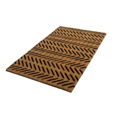 Fishbone Indoor/Outdoor Coir Doormat Black/Natural - Entryways