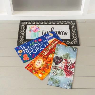 Evergreen Indoor Outdoor Doormat Bundle Set Of 5 - Frame And 4 Welcome Seasonal Inserts Pumpkins Lemonade Snowman Floral 6 Evergreen Indoor Outdoor Doormat Bundle Set Of 5 - Frame And 4 Welcome Seasonal Inserts Pumpkins Lemonade Snowman Floral - Image 6