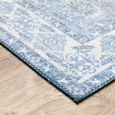 Marcel Persian Style Inspired Traditional Area Rug Blue/Gray - Captiv8e Designs 1 Marcel Persian Style Inspired Traditional Area Rug Blue/Gray - Captiv8e Designs