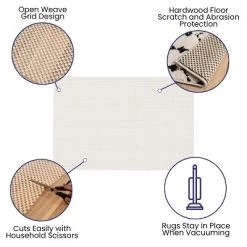 Flash Furniture Non Slip Rug Pad For Area Rug, Hardwood Floor Rug Gripper Anti Skid Rug Pad Protective Cushioning Rug Pad -Rug Sales Store GUEST 157e3ccb 3887 4714 9327 ca9ea4a9575e