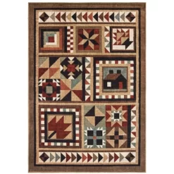 Weston Farmhouse Lodge Area Rug Brown - Captiv8e Designs -Rug Sales Store GUEST 18bec3ce f9e6 4137 b3f8 65e89322521e