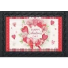Briarwood Lane Valentine's Wreath Hearts Doormat Plaid Valentine's Day Indoor Outdoor 30" X 18"