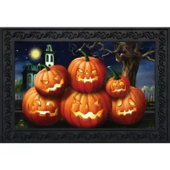 Briarwood Lane Spooky Jack O'Lanterns Halloween Doormat Indoor /