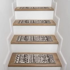 World Rug Gallery Bohemian Design Geometric Non-Slip Stair Treads -Rug Sales Store GUEST 1f845e99 0e20 47c1 b988 9a5dc224d443