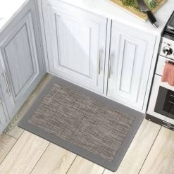 World Rug Gallery Border Textline Anti-Fatigue Standing Mat