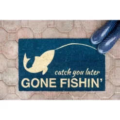 1'4" X 2'4" Catch You Later, Gone Fishin' Indoor/Outdoor Coir Doormat Blue/Beige - Entryways -Rug Sales Store GUEST 23eabe1b 2123 4a77 ad1b d5c775174da7