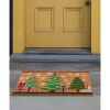 Juvale Christmas Tree Coir Welcome Door Mat Front Doormat Non Slip Rugs For Indoor Outdoor Entrance Holiday Xmas Decorations, 17 X 30 In