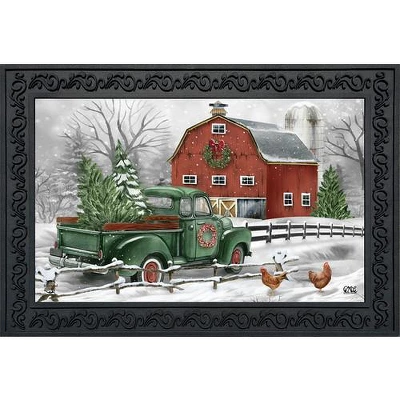Christmas On The Farm Doormat 30" X 18" Indoor Outdoor Briarwood Lane 1 Christmas On The Farm Doormat 30" X 18" Indoor Outdoor Briarwood Lane
