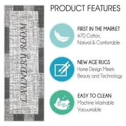 Sussexhome Non Skid Cotton Washable Laundry Room Runner Rug, 20" X 59" 21 Sussexhome Non Skid Cotton Washable Laundry Room Runner Rug, 20" X 59" -Rug Sales Store GUEST 305a22d7 d383 4782 b04a 39fa13d10a1d