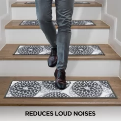 World Rug Gallery Modern Floral Circles Non-Slip Stair Treads -Rug Sales Store GUEST 30c3df51 dcd5 443a ab95 73976e15b083
