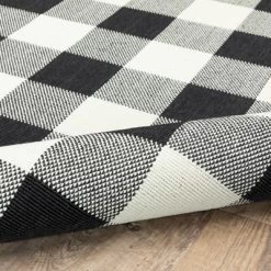 Madeline Border Patio Rug Black/Ivory - Captiv8e Designs -Rug Sales Store GUEST 319da912 7b4d 43f5 91a3 3ae2677a8b89