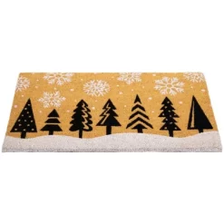 Northlight Trees And Snowflakes Natural Coir Christmas Outdoor Doormat 18" X 30" -Rug Sales Store GUEST 32b81c41 81ee 4524 91f3 c60cce2a4a73