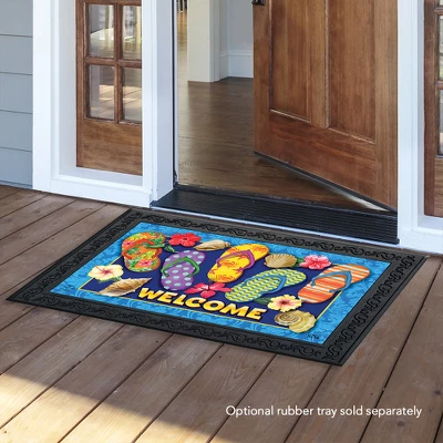 Paradise Flip Flops Summer Doormat Indoor Outdoor 30" X 18" Briarwood Lane 2 Paradise Flip Flops Summer Doormat Indoor Outdoor 30" X 18" Briarwood Lane - Image 2