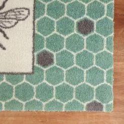 2'x3' ColorStar Bee Hex Door Mat Green - Bungalow Flooring -Rug Sales Store GUEST 36f3b695 7fc2 4adf 8cd6 c4df32471ced