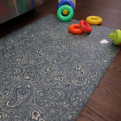 FlorArt Paisley Park Low Profile Easy Clean Kitchen Mat Light Green - Bungalow Flooring 1 FlorArt Paisley Park Low Profile Easy Clean Kitchen Mat Light Green - Bungalow Flooring