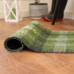 2'x3' ColorStar Sketch Plaid Door Mat Green - Bungalow Flooring -Rug Sales Store GUEST 39752c99 4b1b 4690 a1ea 18e8ef97020d