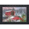 Briarwood Lane Winter Covered Bridge Seasonal Doormat Pickup Truck Indoor Outdoor 30" X 18"