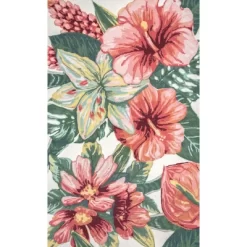 NuLOOM Contemporary Floral Sabrina Indoor/Outdoor Patio Area Rug -Rug Sales Store GUEST 40d013c7 4f43 4af5 bea7 e9ddd0a45600