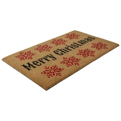 Northlight Natural Coir Merry Christmas Snowflake Doormat 18" X 30" 2 Northlight Natural Coir Merry Christmas Snowflake Doormat 18" X 30" - Image 2