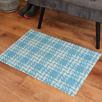 2'x3' ColorStar Hook Knit Door Mat Teal - Bungalow Flooring 1 2'x3' ColorStar Hook Knit Door Mat Teal - Bungalow Flooring