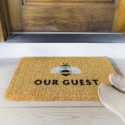 Evergreen Bee Our Guest Woven Back Indoor Outdoor Natural Coir Doormat 1'6"x2'6" Multicolored -Rug Sales Store GUEST 450c6ad5 77d3 47ef bb1a f89f7f516869