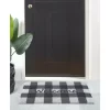 Kate Aurora All Season Black & White Plaid Country Farmhouse Coir Bristled Outdoor All Season Welcome Mat - 18"x30"
