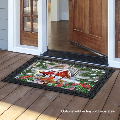 Briarwood Lane Gathered Together Winter Doormat Cardinals Birdfeeder Indoor Outdoor 30" X 18" 2 Briarwood Lane Gathered Together Winter Doormat Cardinals Birdfeeder Indoor Outdoor 30" X 18" - Image 2
