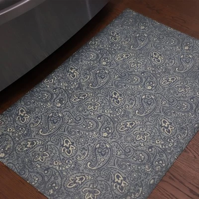 FlorArt Paisley Park Low Profile Easy Clean Kitchen Mat Light Green - Bungalow Flooring 2 FlorArt Paisley Park Low Profile Easy Clean Kitchen Mat Light Green - Bungalow Flooring - Image 2
