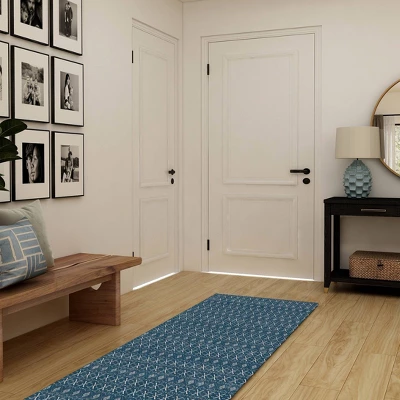 Tempaper 3' X 7'6" Mudcloth Indoor/Outdoor Vinyl Floor Rug 1 Tempaper 3' X 7'6" Mudcloth Indoor/Outdoor Vinyl Floor Rug