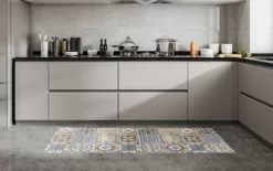 J&V TEXTILES 20" X 55" Oversized Cushioned Anti-Fatigue Kitchen Runner Mat (Brown Tile)