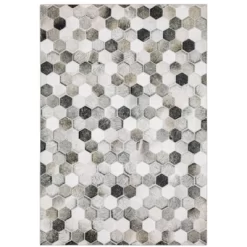 Marcel Geometric Block Animal Print Area Rug White/Gray - Captiv8e Designs -Rug Sales Store GUEST 54928a4d b45d 4a1a a771 0b541c1b5a2d