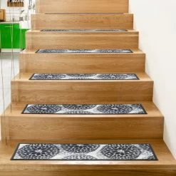 World Rug Gallery Modern Floral Circles Non-Slip Stair Treads -Rug Sales Store GUEST 55d02c98 5766 4886 840d ff96f5e3ebfe