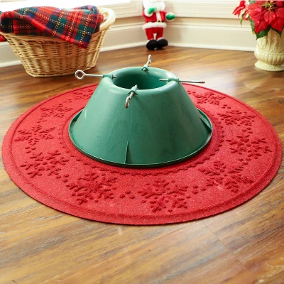 3' Aqua Shield Snowflake Tree Skirt Round Mat Red - Bungalow Flooring 2 3' Aqua Shield Snowflake Tree Skirt Round Mat Red - Bungalow Flooring - Image 2