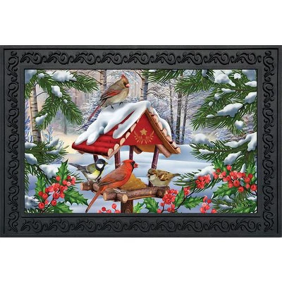 Briarwood Lane Gathered Together Winter Doormat Cardinals Birdfeeder Indoor Outdoor 30" X 18" 1 Briarwood Lane Gathered Together Winter Doormat Cardinals Birdfeeder Indoor Outdoor 30" X 18"