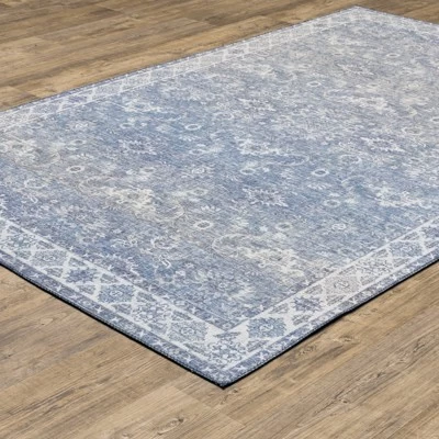 Marcel Persian Style Inspired Traditional Area Rug Blue/Gray - Captiv8e Designs 2 Marcel Persian Style Inspired Traditional Area Rug Blue/Gray - Captiv8e Designs - Image 2