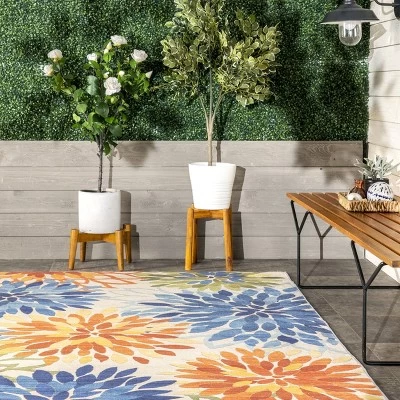 NuLOOM Rosana Floral Machine Washable Indoor/Outdoor Area Rug 7 NuLOOM Rosana Floral Machine Washable Indoor/Outdoor Area Rug - Image 7