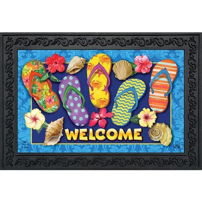 Paradise Flip Flops Summer Doormat Indoor Outdoor 30" X 18" Briarwood Lane 1 Paradise Flip Flops Summer Doormat Indoor Outdoor 30" X 18" Briarwood Lane