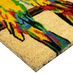 Northlight Toffee And Multicolor Parrots Coir Outdoor Doormat 18" X 30" -Rug Sales Store GUEST 607b8d99 5c0c 4ac3 adb2 0e073fd4d787