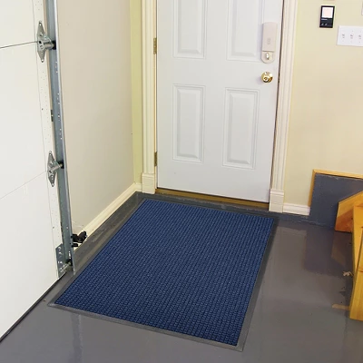 2'x3' Solid Dotted Doormat Blue/Black - HomeTrax 1 2'x3' Solid Dotted Doormat Blue/Black - HomeTrax
