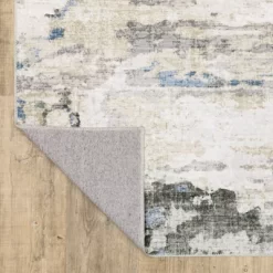 Micah Washable Distressed Abstract Indoor Area Rug Gray/Blue - Captiv8e Designs -Rug Sales Store GUEST 65416bb7 a457 4f1f ae14 180086c1e5d4
