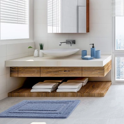 PiccoCasa Bathroom Kitchen Door Memory Cotton Pad Carpet Floor Mat 2 In 1 2 PiccoCasa Bathroom Kitchen Door Memory Cotton Pad Carpet Floor Mat 2 In 1 - Image 2