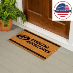Evergreen Carolina Hurricanes Logo Turf Mat, Brown- 28 X 16 Inches Indoor Outdoor Doormat -Rug Sales Store GUEST 68354666 6672 4f11 b361 c7b15aba55c3