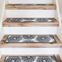 World Rug Gallery Modern Floral Circles Non-Slip Stair Treads -Rug Sales Store GUEST 6cd51c9c 6f1c 4dd0 86c0 37008bb7034b